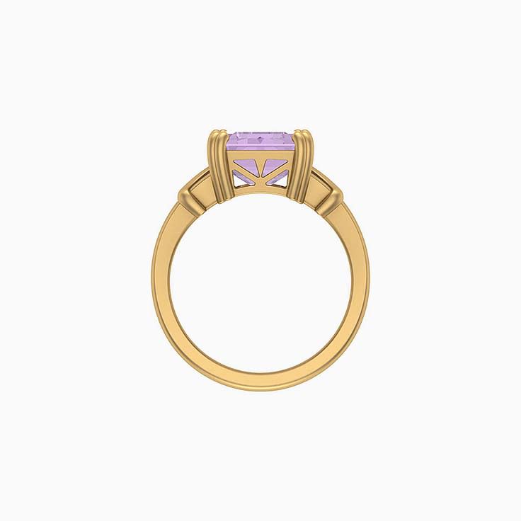 Solid gold setting with stunning Amethyst