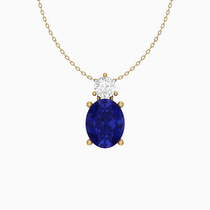 Natural Tanzanite and natural diamond pendant