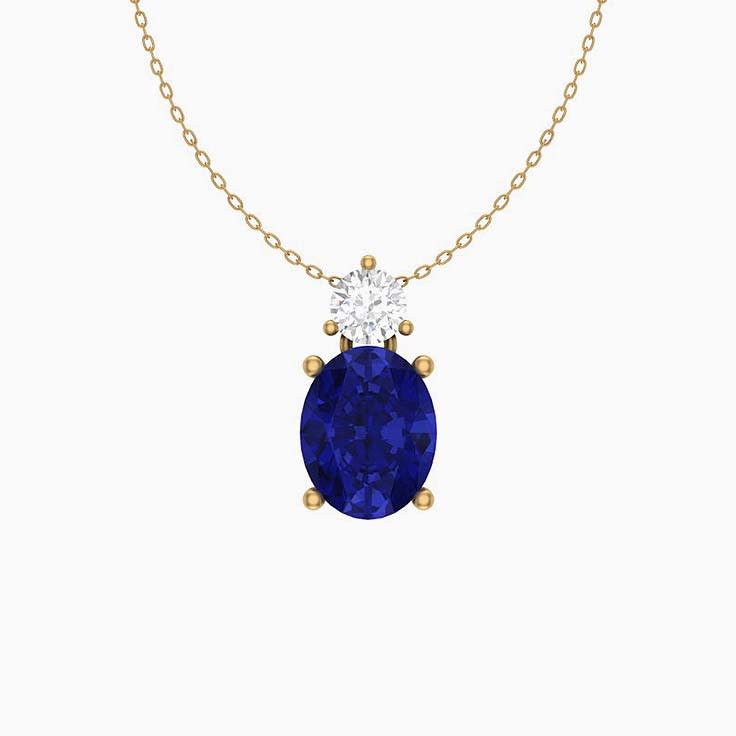 Natural Tanzanite and natural diamond pendant