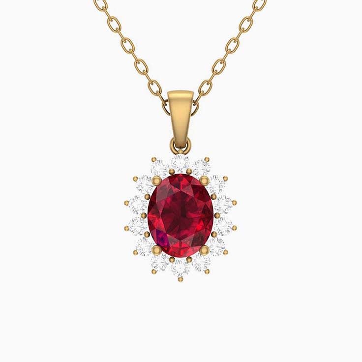 Natural Ruby and Natural Diamond pendant