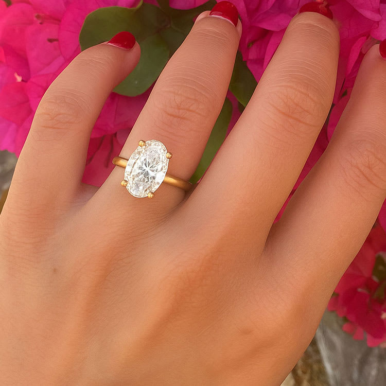 2ct Oval Lab Ring With Hidden Halo