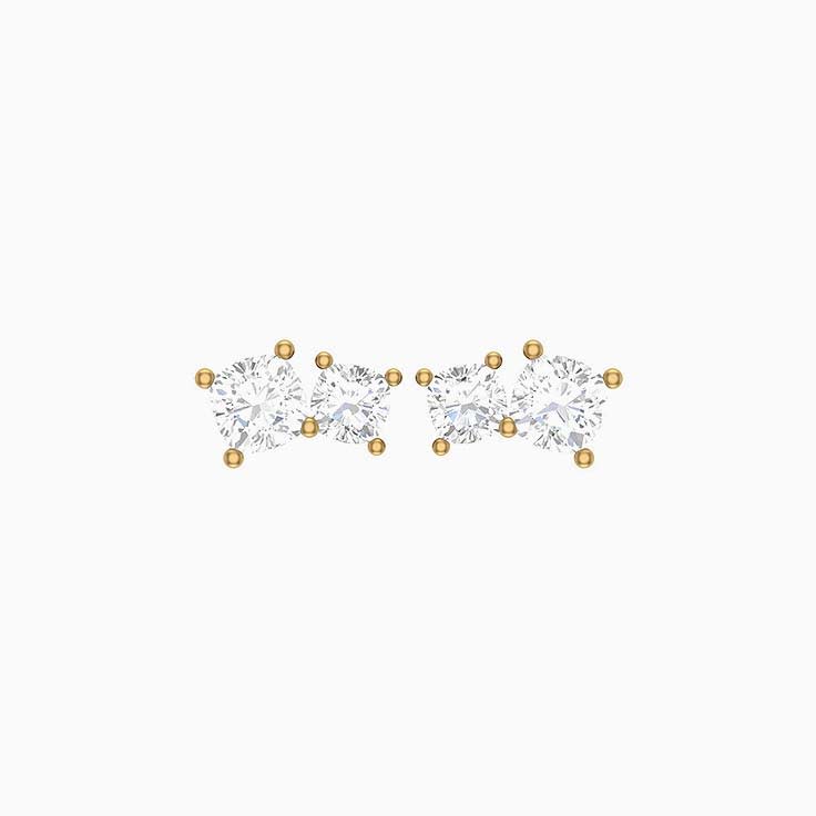 Sweetheart Cushion Lab Diamond Stud Earrings