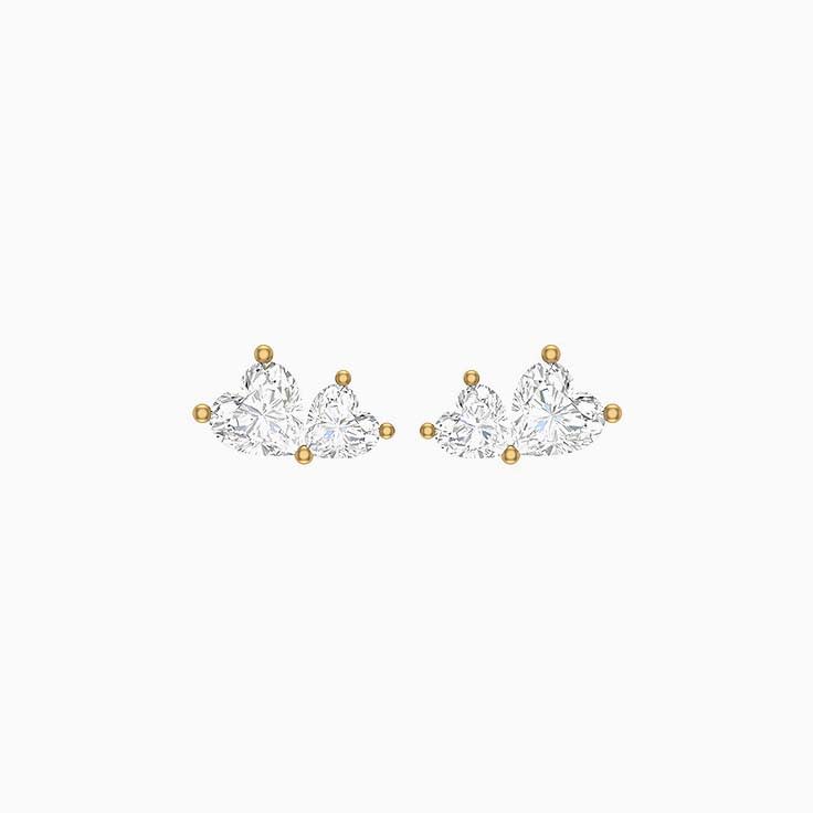 Sweetheart Heart Lab Diamond Stud Earrings