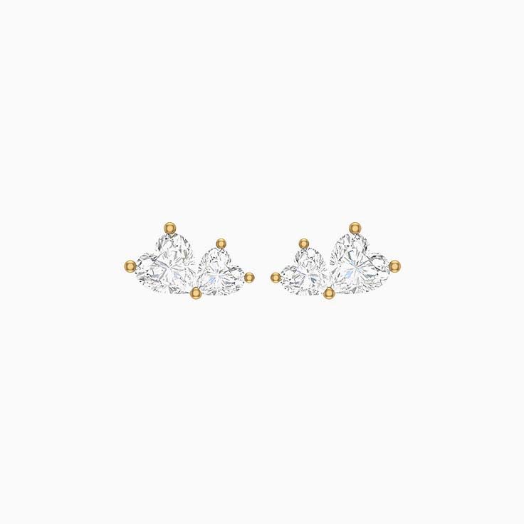 Sweetheart Heart Lab Diamond Stud Earrings