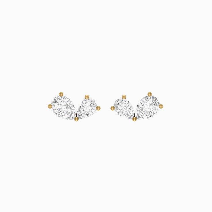 Sweetheart Pear Lab Diamond Stud Earrings