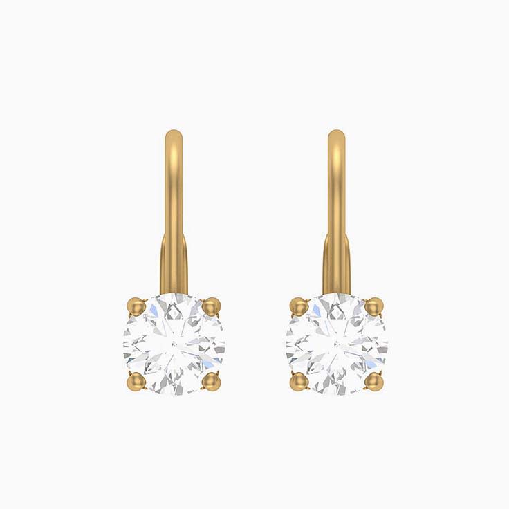 Hidden Halo Round Lab Diamond Solitaire Earrings