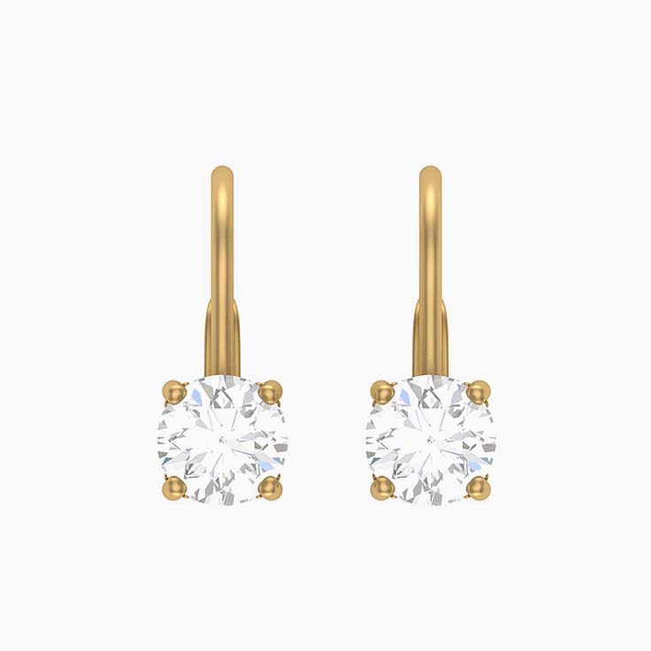 Hidden Halo Round Lab Diamond Solitaire Earrings