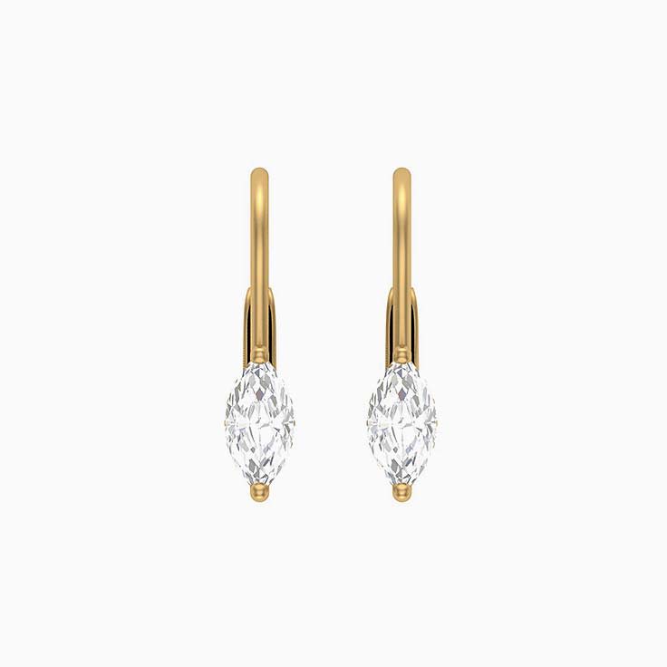 Hidden Halo Marquise Lab grown Diamond Solitaire Earrings