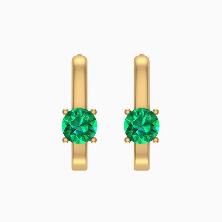 Natural Emerald round cut Earring