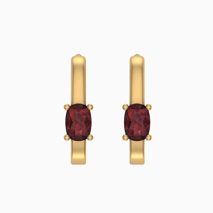 Birthstone Natural Garnet huggies