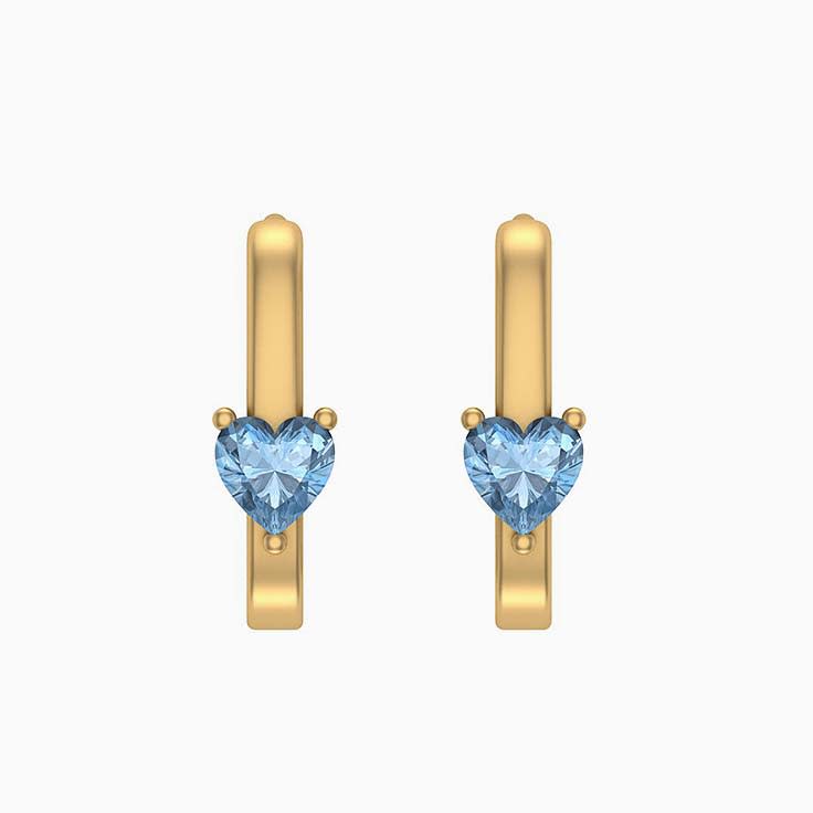 Natural Heart cut Aquamarine earrings