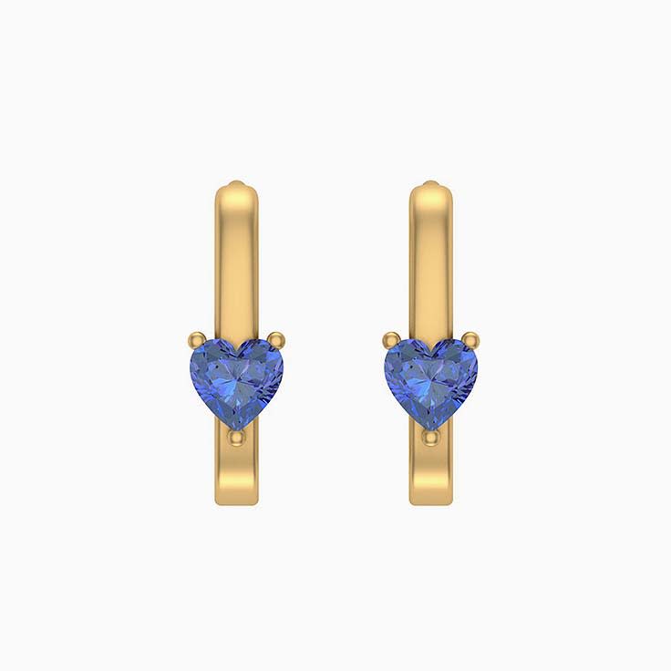 Natural heart cut Blue Sapphire earrings