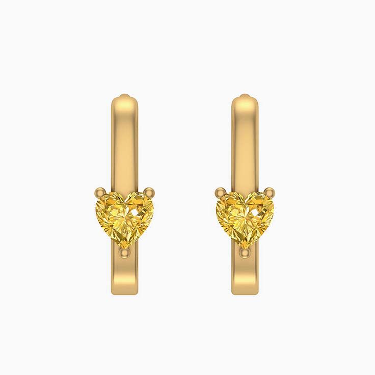 Natural heart cut Citrine earrings