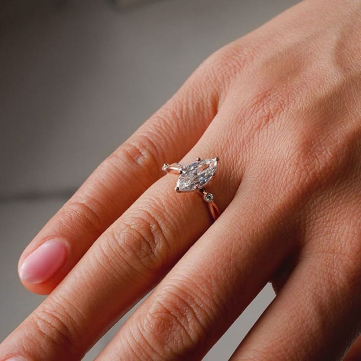 Marquise Lab Engagement Ring