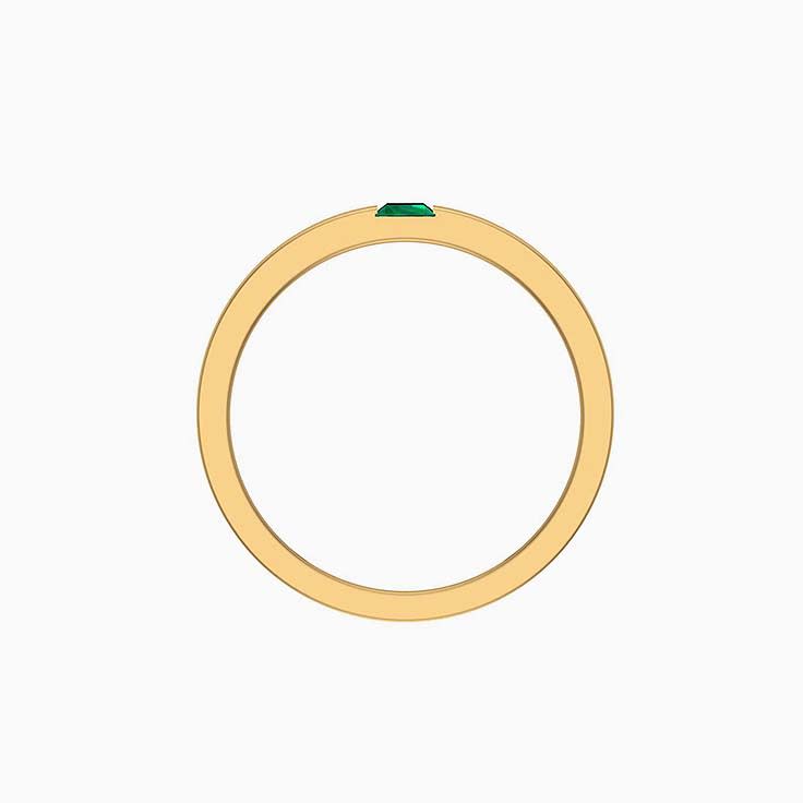 Mens and Woman's wedding ring with Natural Emerald