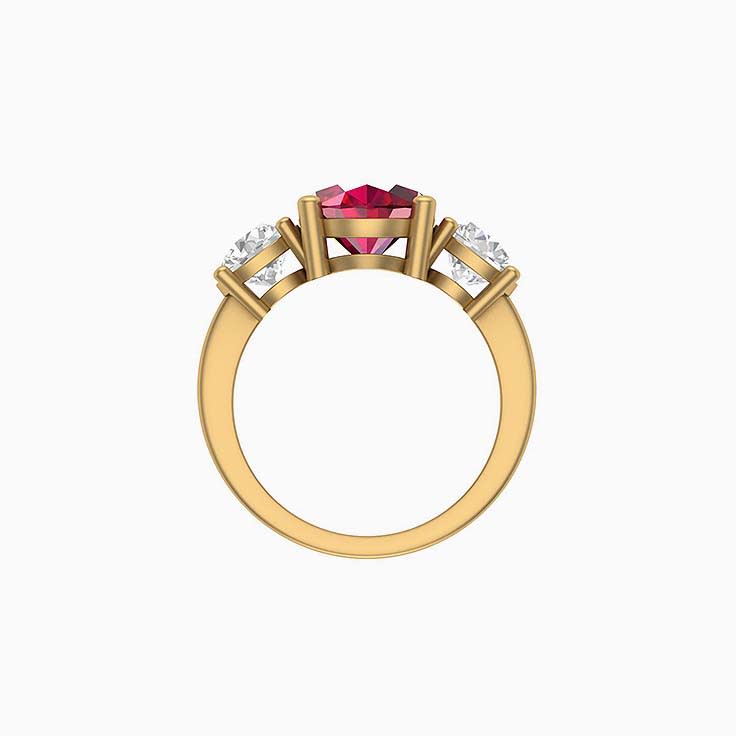 Lab Gown Ruby And Diamond Trilogy Ring