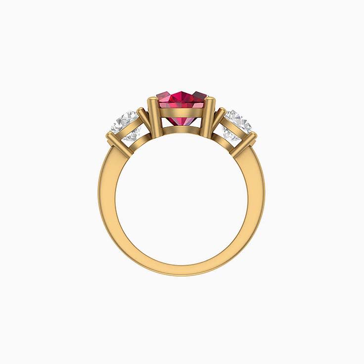 Lab Gown Ruby And Diamond Trilogy Ring