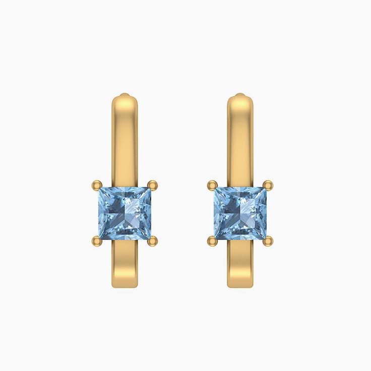 Natural darker Aquamarine Huggies