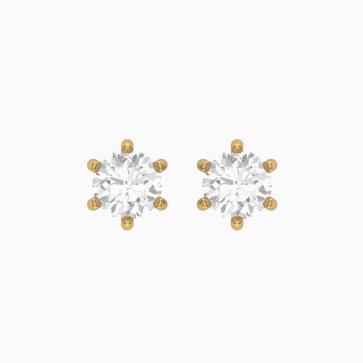 Half Carat Each Lab Grown Diamond Studs In 6 Claws