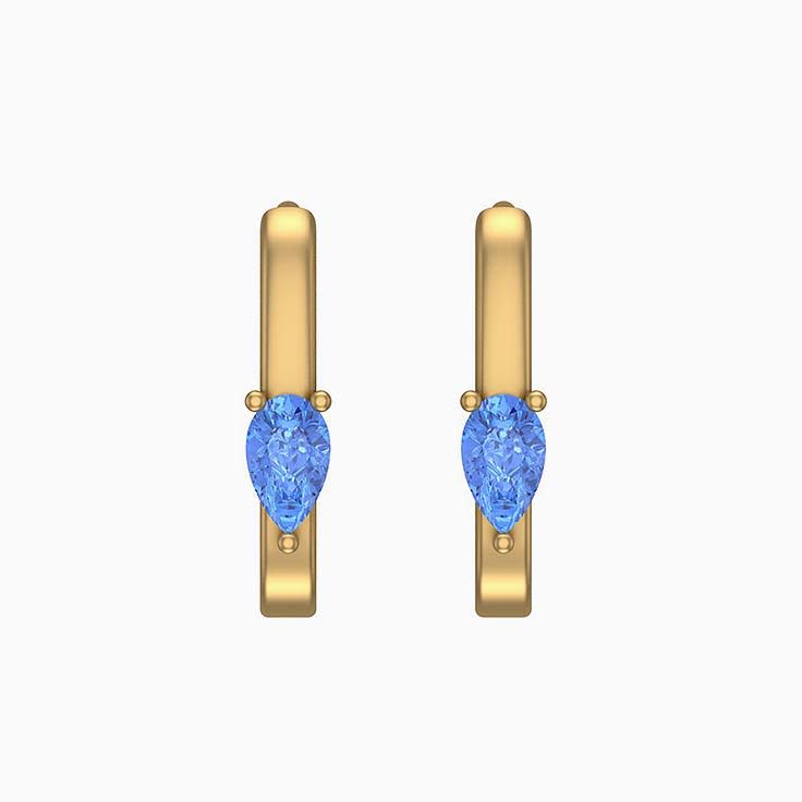 Australian Blue sapphire pear cut Huggies