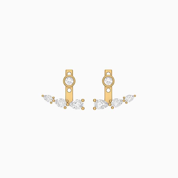 Pear cut Lab Diamond adjustable earrings.