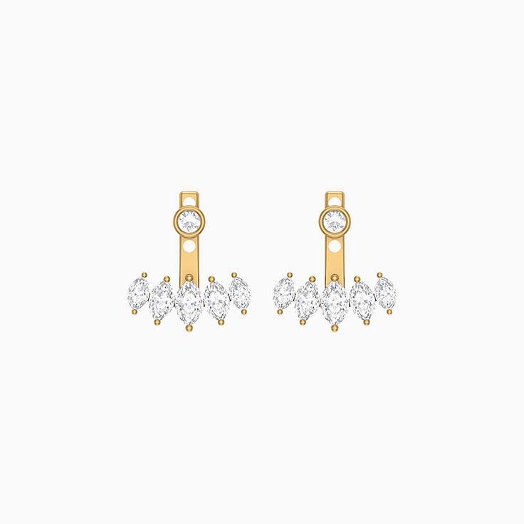 Fan Drop Marquise cut Lab diamonds earrings