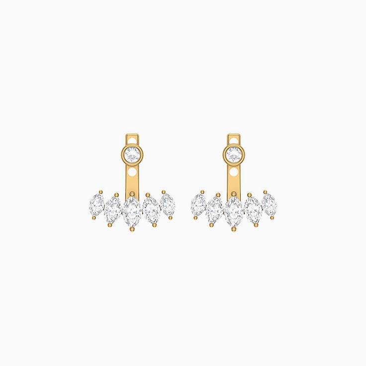 Fan Drop Marquise cut Lab diamonds earrings