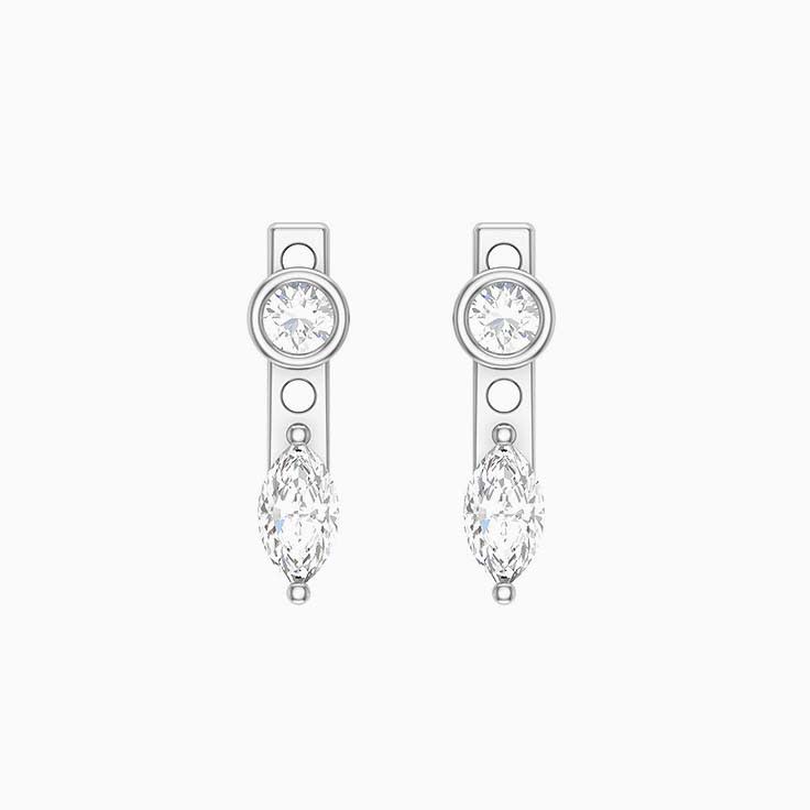 Natural Diamond Marquise cut drop earrings