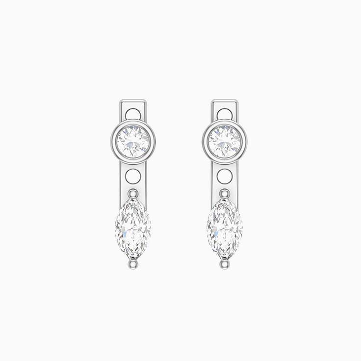 Natural Diamond Marquise cut drop earrings