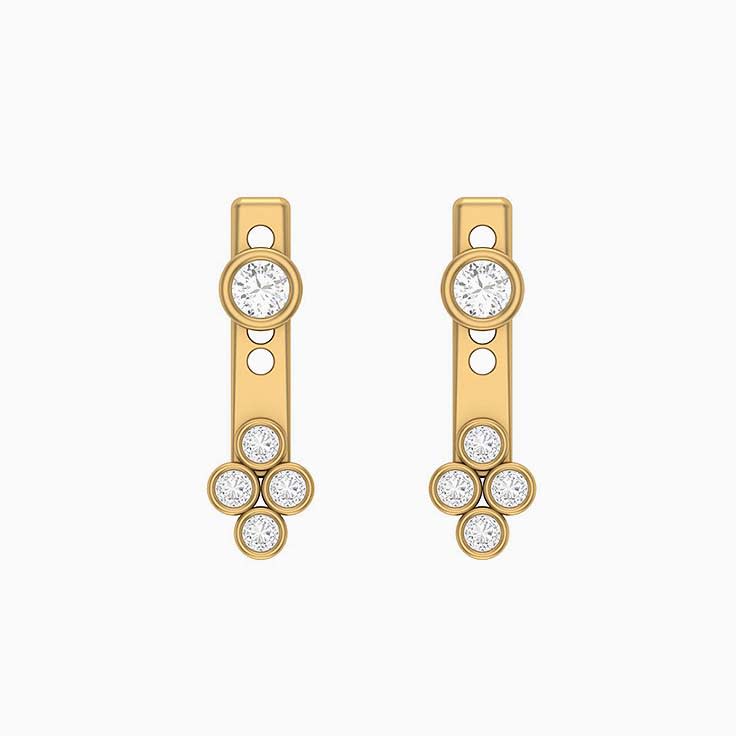 Natural diamond adjustable drop earrings