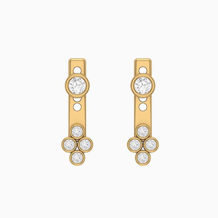 Natural diamond adjustable drop earrings