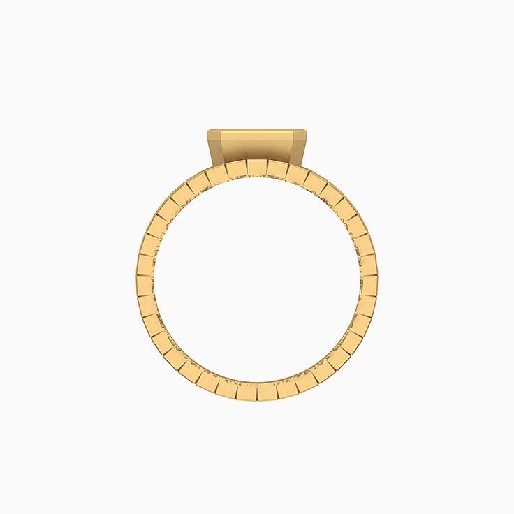 Lab Diamond  Emerald cut on wide band ring