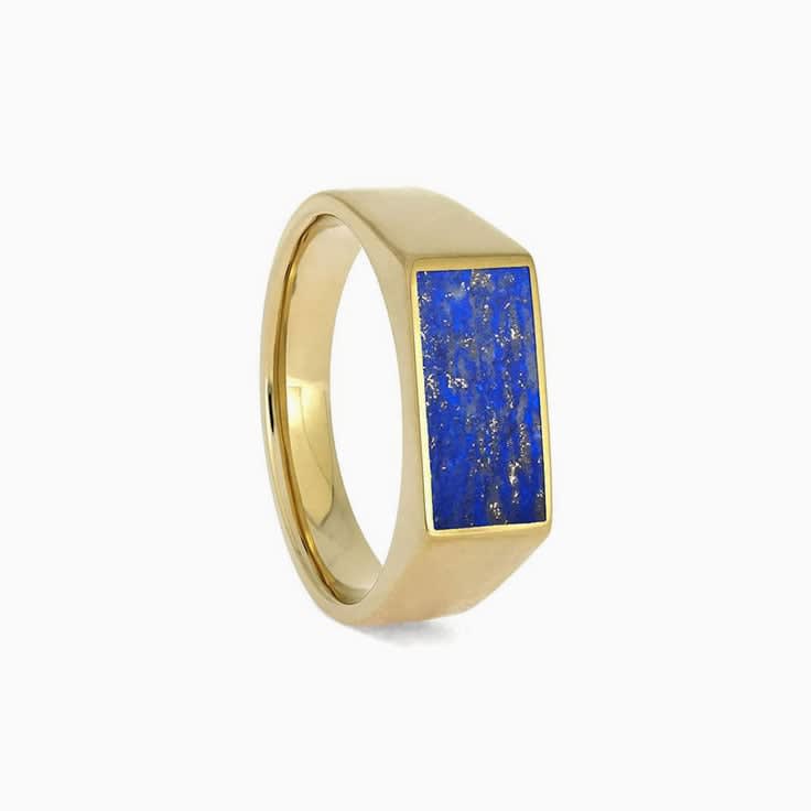 Lapi Lazuli Gold Signet Ring