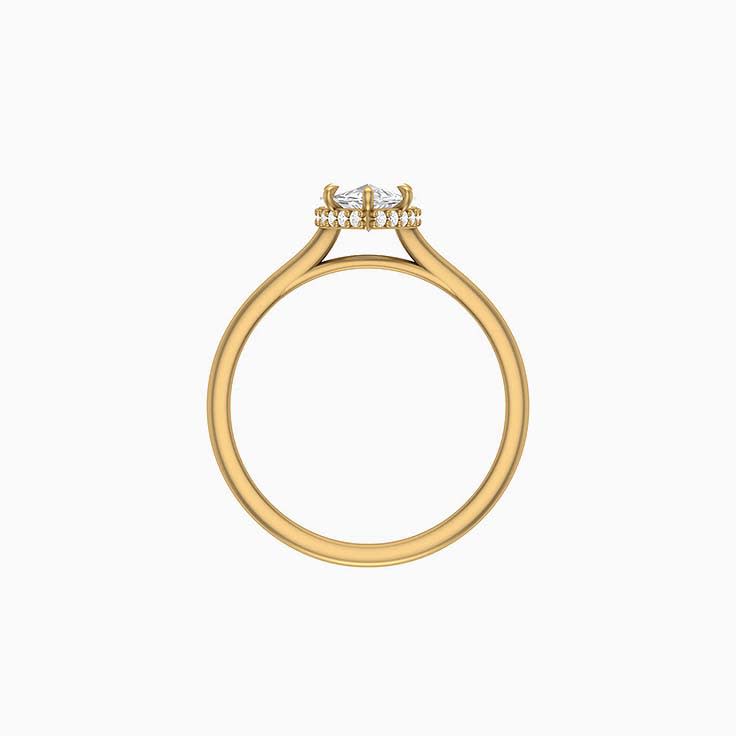Marquise cut Lab solitaire with hidden halo