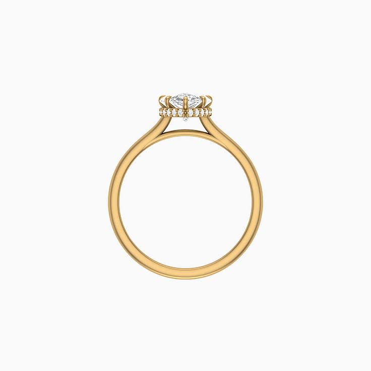 Pear cut lab solitaire with hidden halo