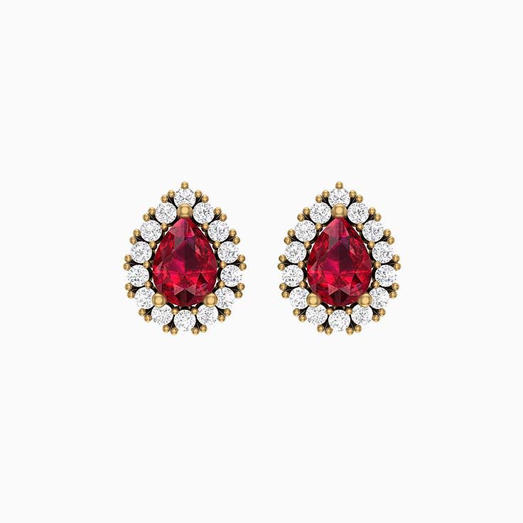 Better Natural Ruby and natural diamond stud earrings