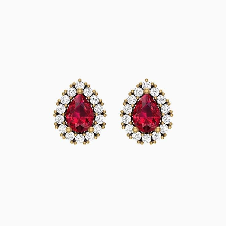Better Natural Ruby and natural diamond stud earrings