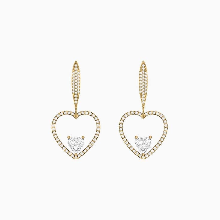 Heart Lab diamond dangle earrings