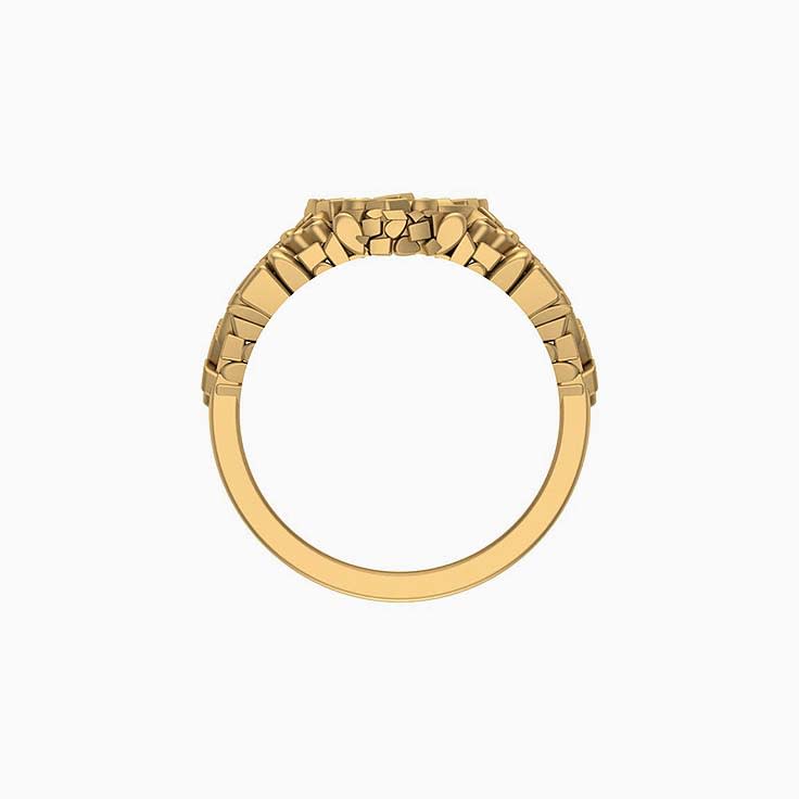 Pebble round signet ring