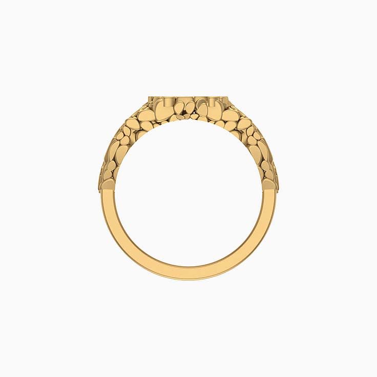 Gold Pebble Signet ring