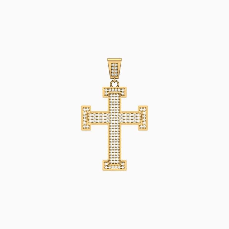 Solid gold natural diamond cross