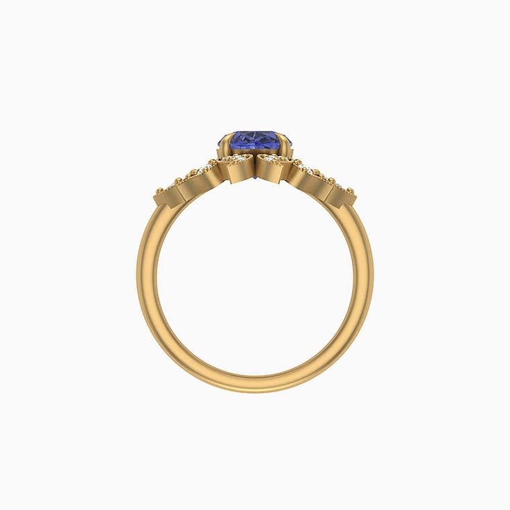 Art deco Tanzanite and diamond ring