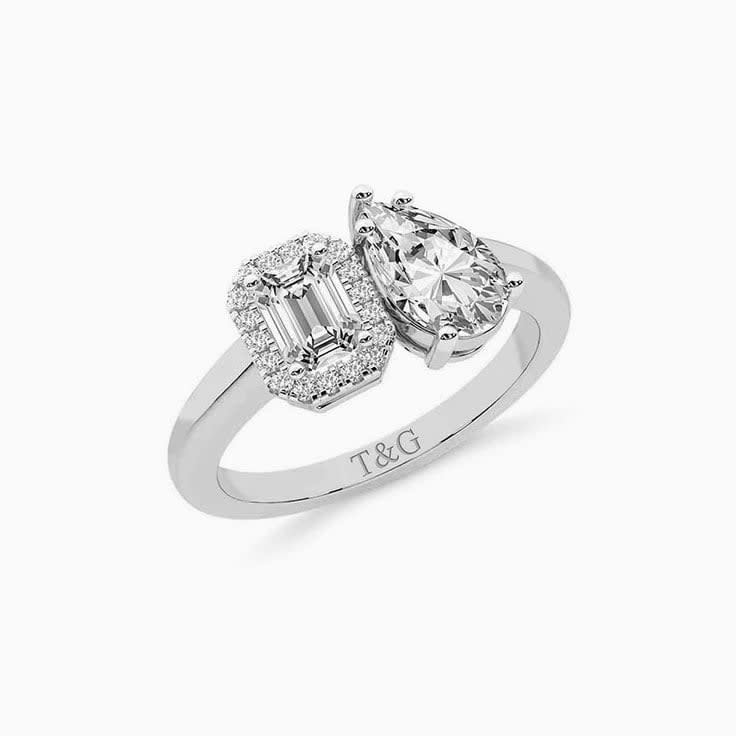 Unique Two Stone Lab Diamond Ring