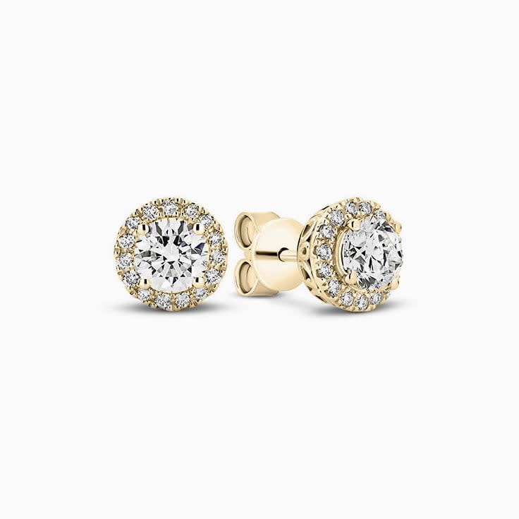 Lab 1 Carat Each With Halo Diamond