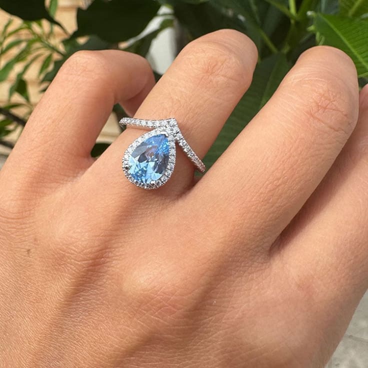 Swiss Topaz And Diamond Ring