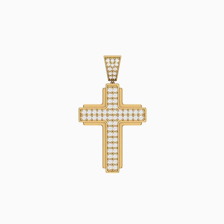 Pave natural diamond cross