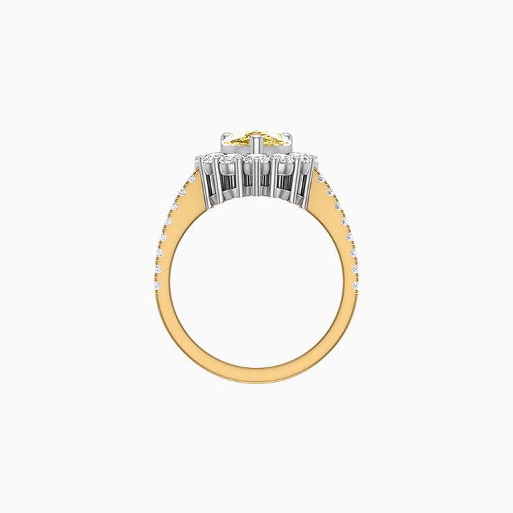 Lab yellow pear cut diamond 1 and a half carat