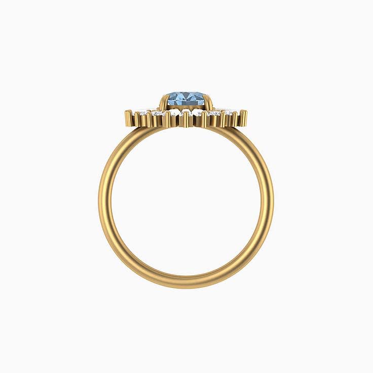 Classic Blue Topaz 1ct and dazzling dazzling natural diamonds