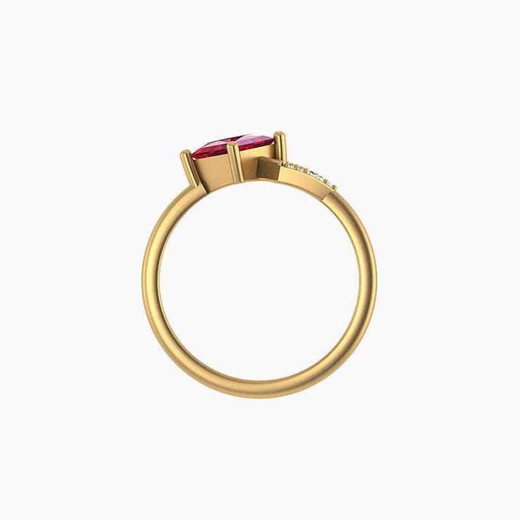 Geometrical Design Natural ruby and diamonds