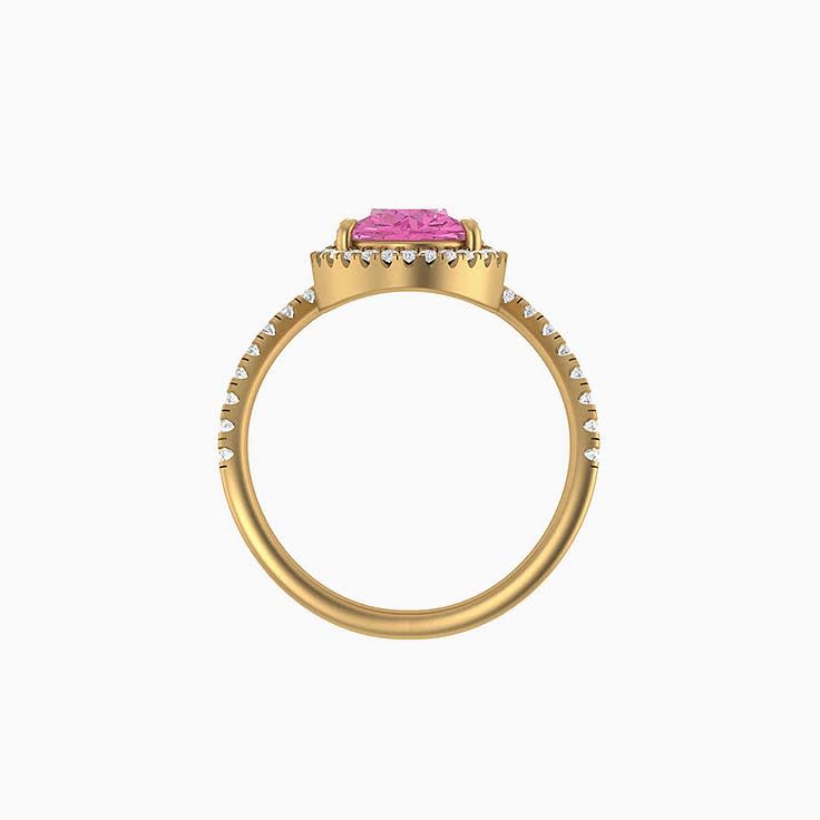 Pink Blossom lab sapphire and lab diamond ring